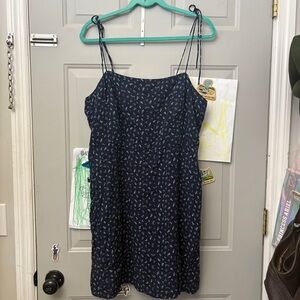 Old Navy Dark Blue Patterned Mini Dress